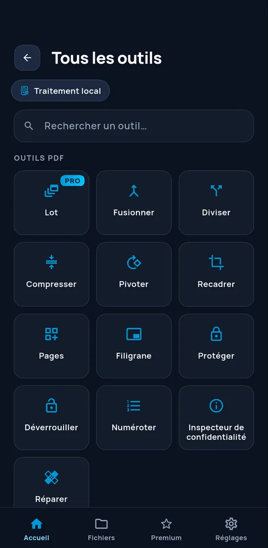 Catalogue des outils PDF de ConvertAir