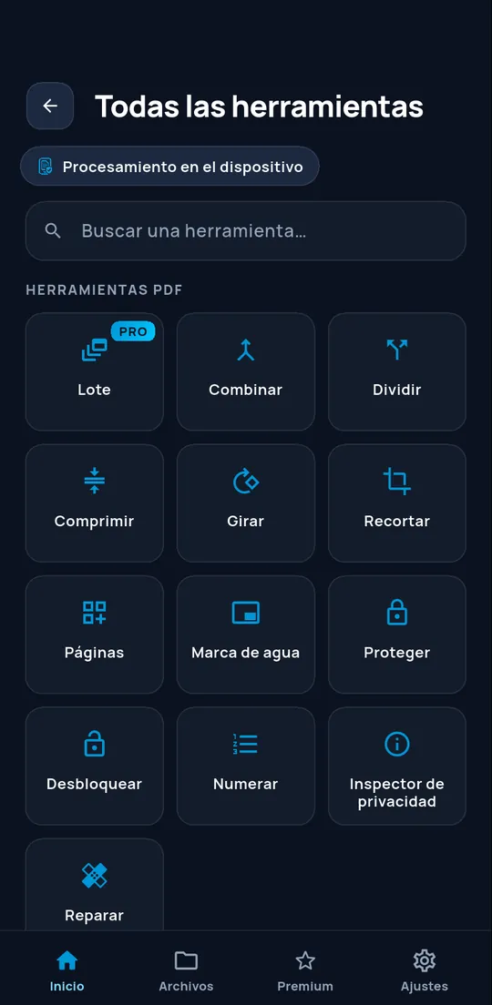 Catálogo de herramientas PDF de ConvertAir