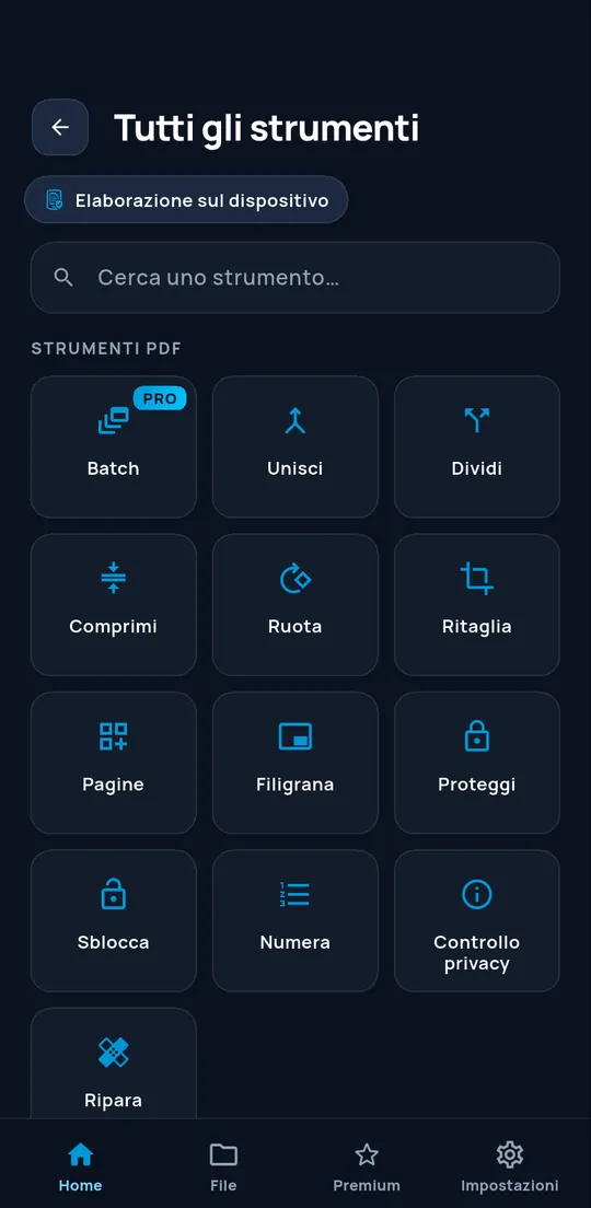 Catalogo degli strumenti PDF di ConvertAir