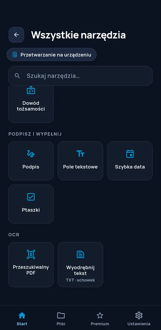 Narzędzia rozpoznawania tekstu w ConvertAir