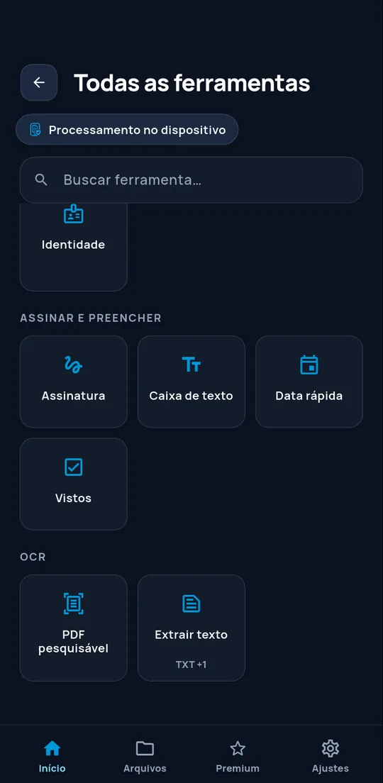 Ferramentas de reconhecimento de texto do ConvertAir