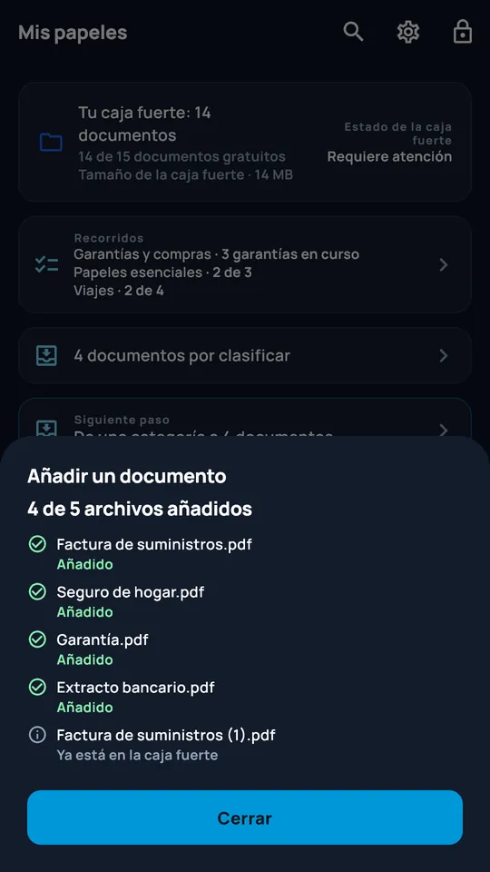 Balance de importación de varios archivos