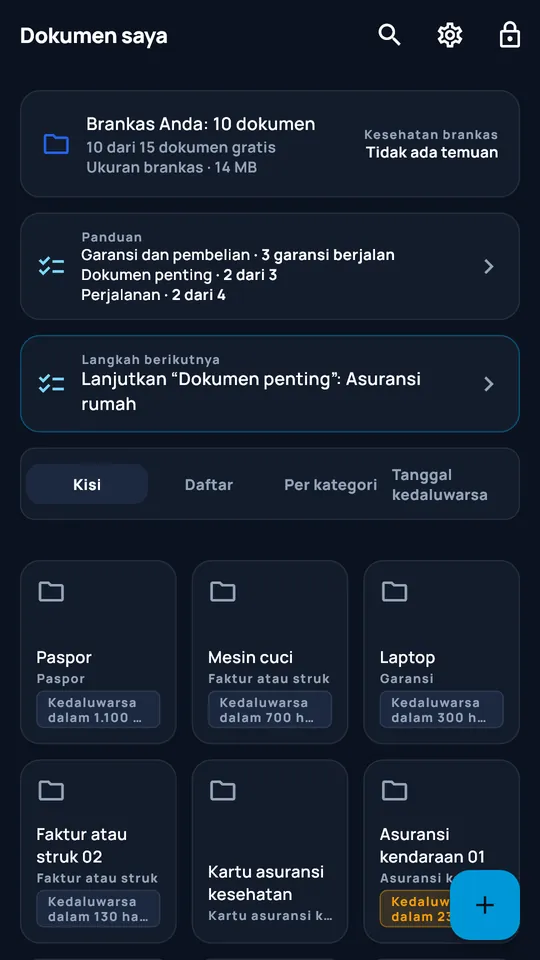 Brankas DocCipher ‘Dokumen keluarga’: sepuluh dokumen, alur, dan tenggat