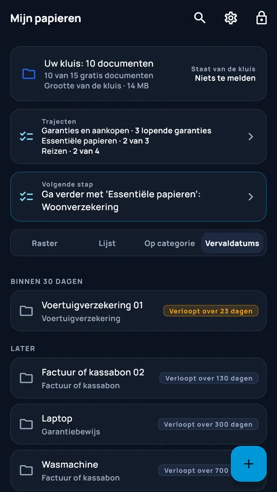Weergave Vervaldatums van DocCipher