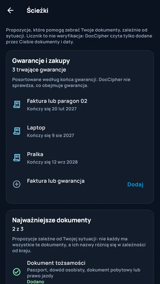 Listy DocCipher: gwarancje i najważniejsze dokumenty