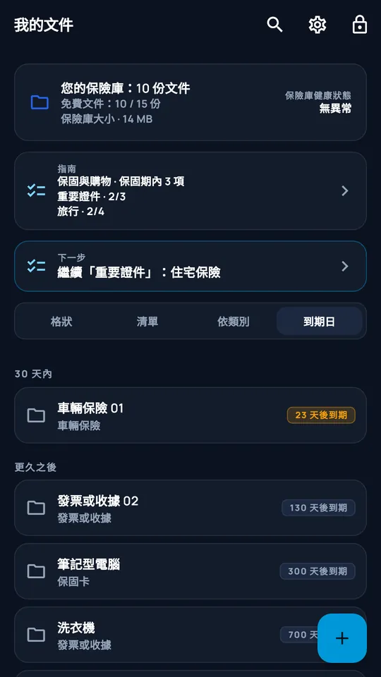 DocCipher 到期日期視圖